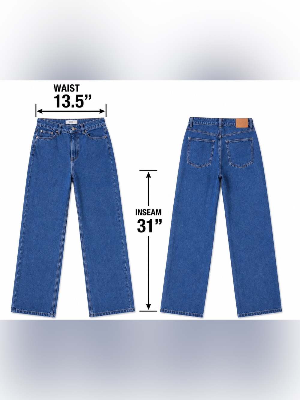 Zara Blue High-Rise Wide Leg Jeans size 4 GUC - Picture 3 of 7